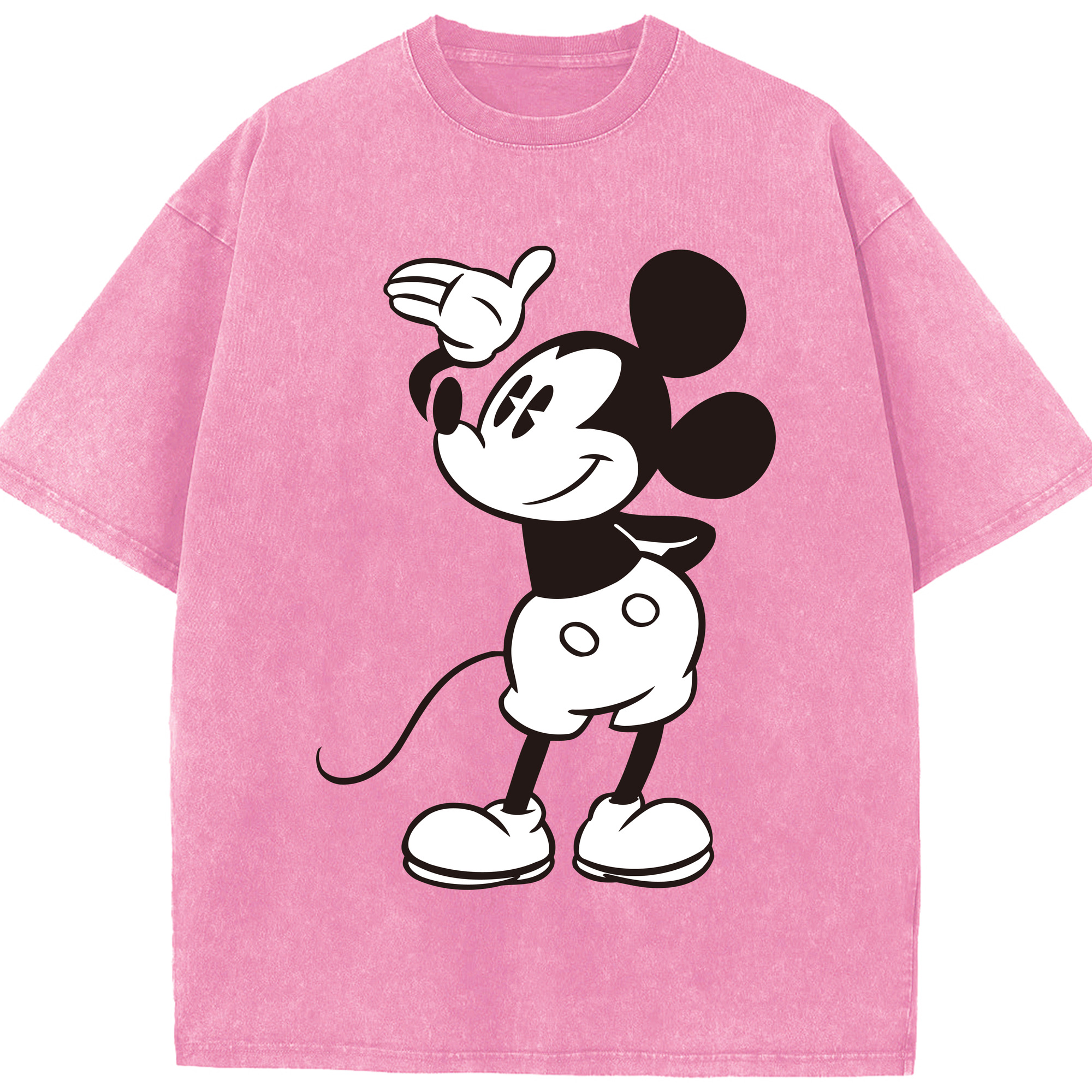 （画像用） ミッキーマウス Mickey Mouse 綿100% ヴィンテージ風 半袖Tシャツ（フロントプリント）